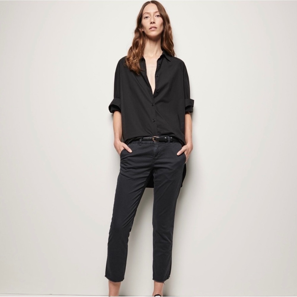 Nili Lotan East Hampton Pant charcoal Grey Stretch Cotton Chino Womens Size 8